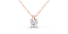 collier diamant ovale en or rose   18k