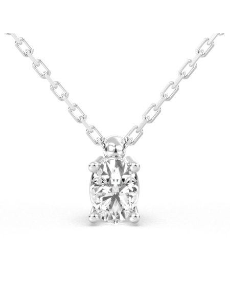 collier diamant ovale en or blanc 18k 2