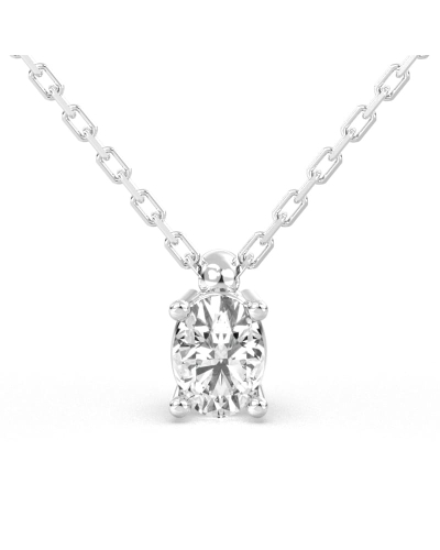 collier diamant ovale en or blanc   18k