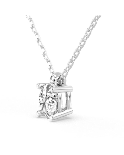 collier diamant ovale en or blanc   18k