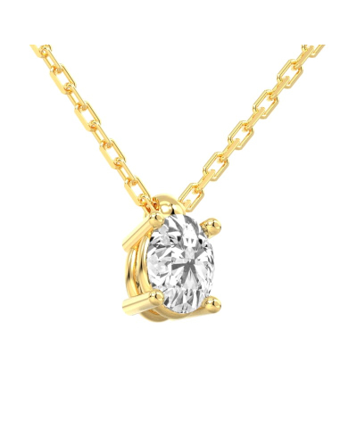 collier diamant ovale en or jaune   18k