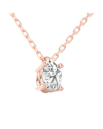 collier diamant ovale en or rose   18k