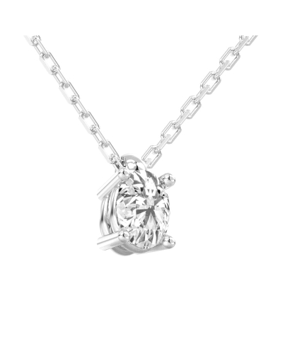 collier diamant ovale en or blanc   18k