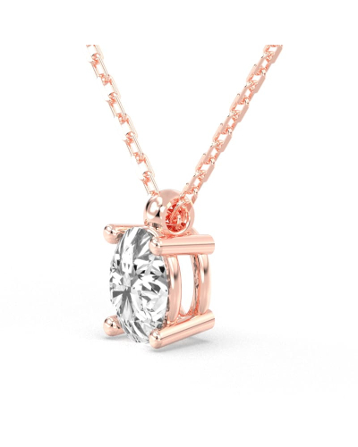 collier diamant ovale en or rose   18k