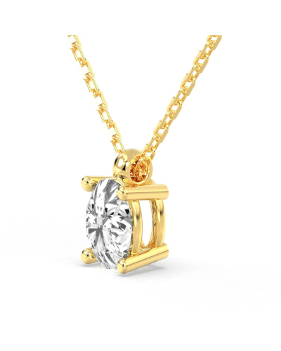 collier diamant ovale en or jaune   18k