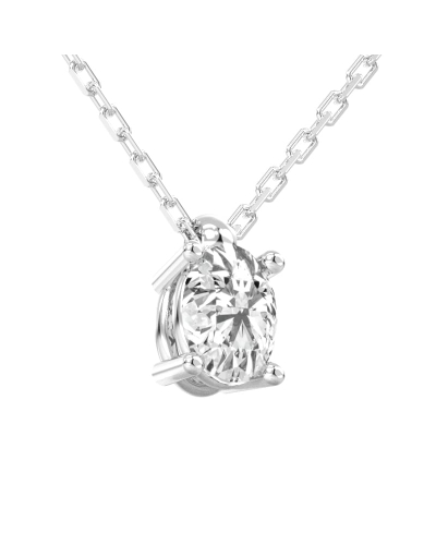 collier diamant ovale en or blanc   18k