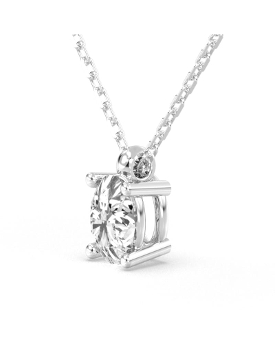 collier diamant ovale en or blanc   18k