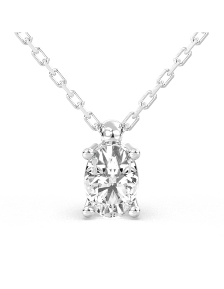 collier diamant ovale en or blanc 18k 2