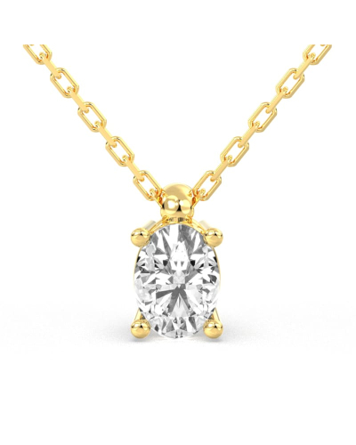 collier diamant ovale en or jaune   18k