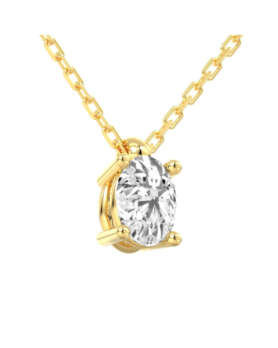collier diamant ovale en or jaune   18k