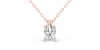collier diamant ovale en or rose   18k