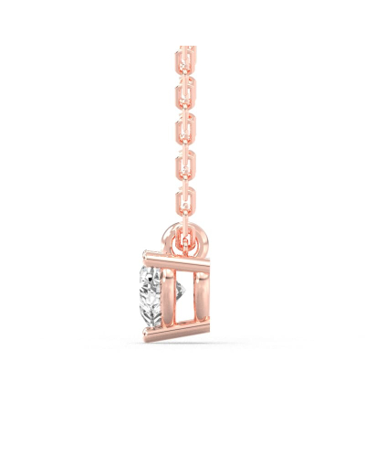 collier diamant coeur en or rose 18k