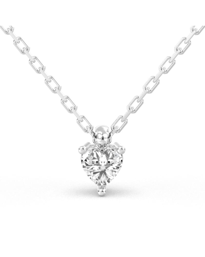 collier diamant coeur en or blanc 18k
