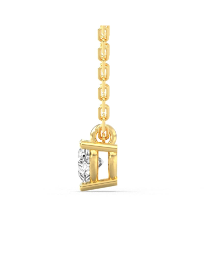 collier diamant coeur en or jaune 18k