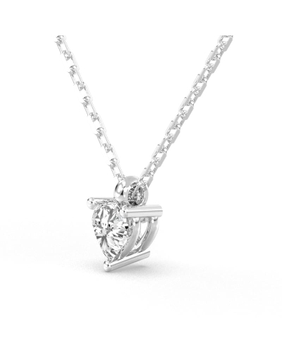collier diamant coeur en or blanc 18k
