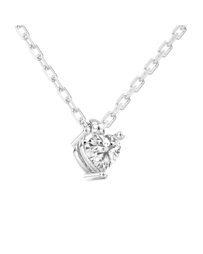 collier diamant coeur en or blanc 18k