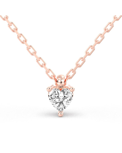 collier diamant coeur en or rose 18k