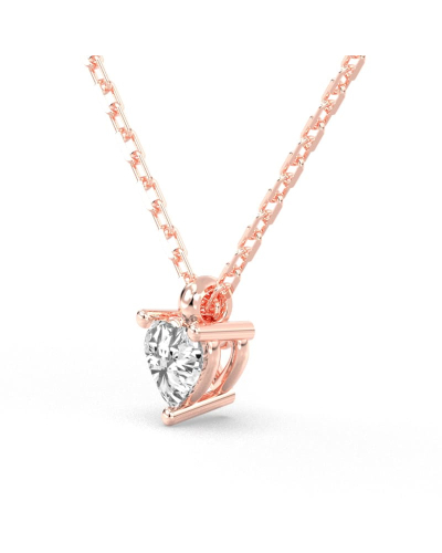 collier diamant coeur en or rose 18k