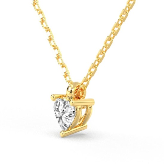 collier diamant coeur en or jaune 18k