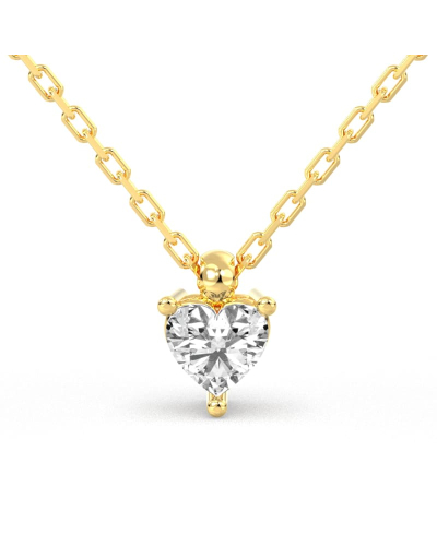 collier diamant coeur en or jaune 18k