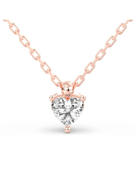 collier diamant coeur en or jaune 18k 2