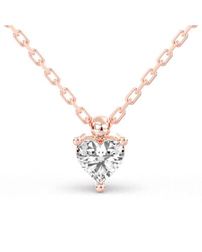 collier diamant coeur en or rose 18k