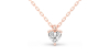 collier diamant coeur en or rose 18k