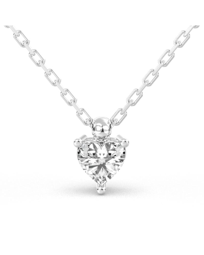 collier diamant coeur en or blanc 18k