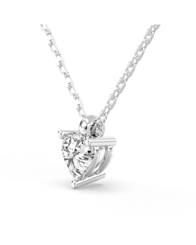 collier diamant coeur en or blanc 18k