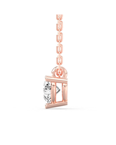 collier diamant coeur en or rose 18k