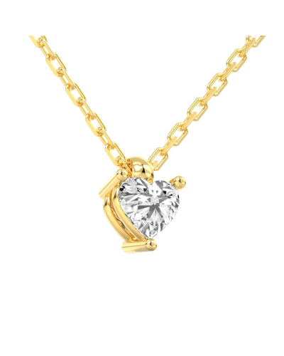 collier diamant coeur en or jaune 18k
