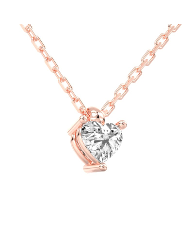 collier diamant coeur en or rose 18k
