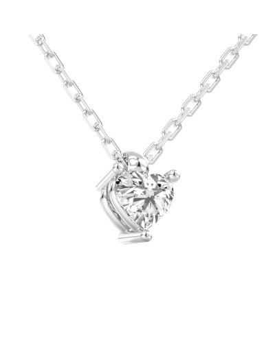 collier diamant coeur en or blanc 18k