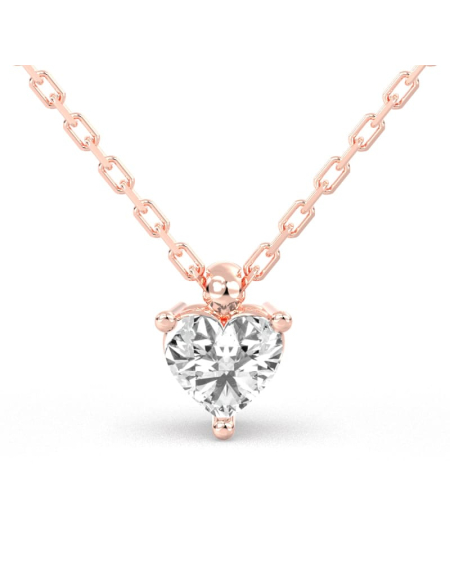 collier diamant coeur en or jaune 18k 2