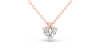 collier diamant coeur en or rose 18k