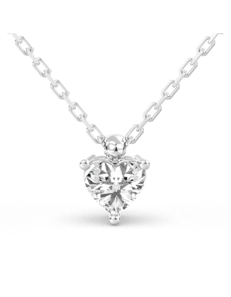 collier diamant coeur en or jaune 18k 2