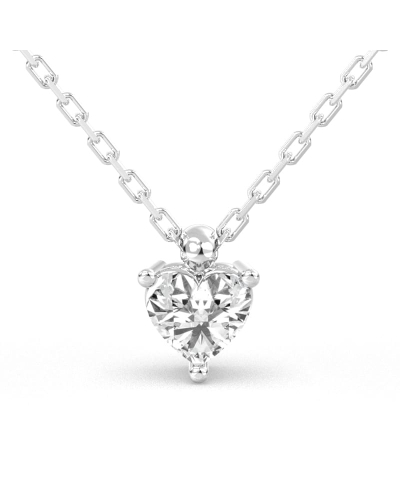 collier diamant coeur en or blanc 18k
