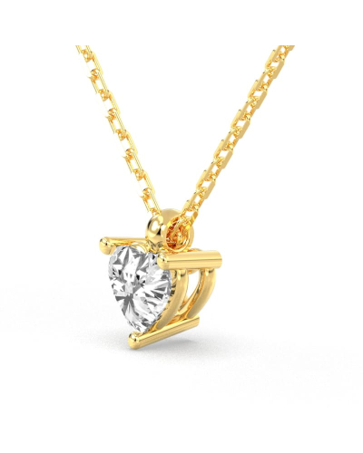 collier diamant coeur en or jaune 18k