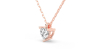collier diamant coeur en or rose 18k