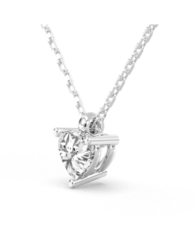 collier diamant coeur en or blanc 18k