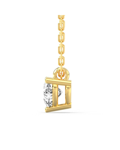 collier diamant coeur en or jaune 18k