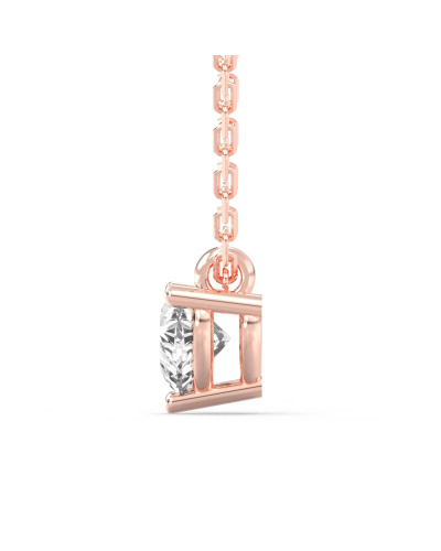collier diamant coeur en or rose 18k