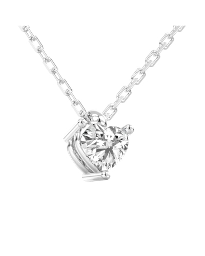 collier diamant coeur en or blanc 18k