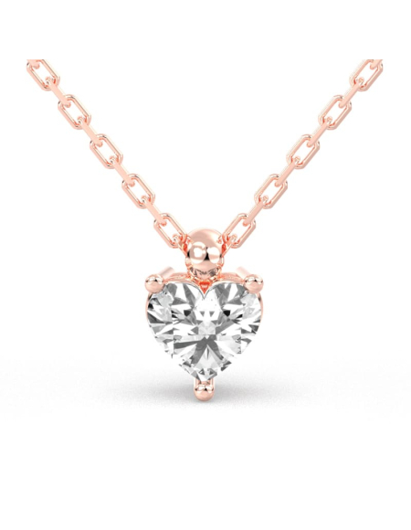 collier diamant coeur en or jaune 18k 2