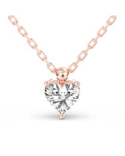 collier diamant coeur en or rose 18k