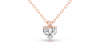 collier diamant coeur en or rose 18k