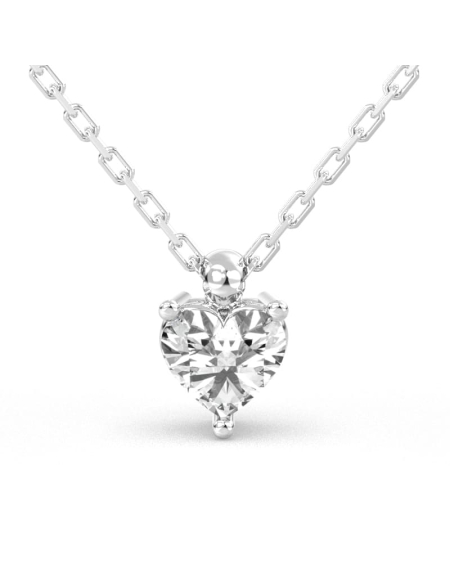 collier diamant coeur en or jaune 18k 2