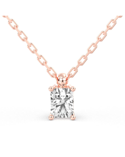 collier diamant coeur en or rose 18k