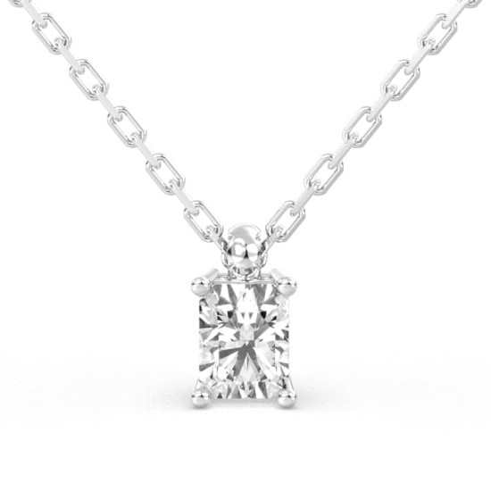 collier diamant coeur en or blanc 18k