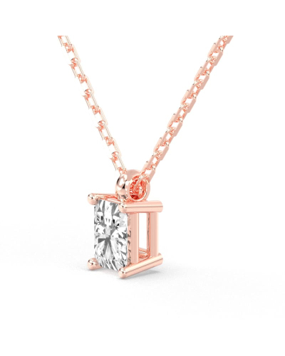 collier diamant coeur en or rose 18k